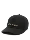 Fear Of God Six-panel Cap With Curved Peak In Schwarz