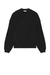 Fear Of God Black Crewneck Sweater With Tonal Logo Lettering Embroidery On The Front In Black