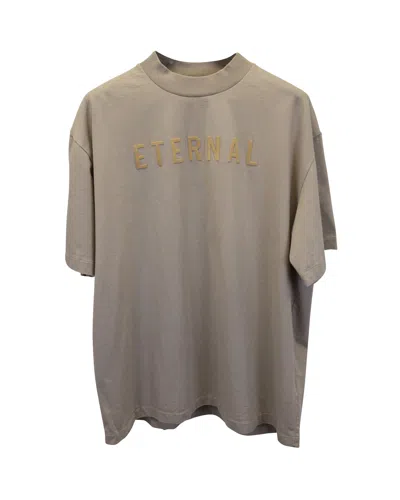Fear Of God Eternal Crewneck Short Sleeve T-shirt In Beige Cotton