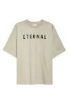 Fear Of God Eternal Grey Crewneck T-shirt With Embroidery On The Front And Logo Patch On The Rear In Cotton Man In Dove Grey