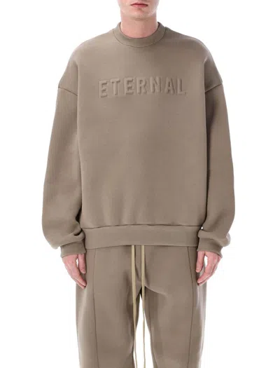 Fear Of God Eternal Fleece Crewneck In Beige