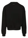 Fear Of God Black Crewneck Sweater With Tonal Logo Lettering Embroidery On The Front In Black