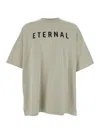Fear Of God Eternal Grey Crewneck T-shirt With Embroidery On The Front And Logo Patch On The Rear In Cotton Man
