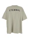Fear Of God Eternal Grey Crewneck T-shirt With Embroidery On The Front And Logo Patch On The Rear In Cotton Man In Grey