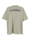 Fear Of God Eternal Grey Crewneck T-shirt With Embroidery On The Front And Logo Patch On The Rear In Cotton Man
