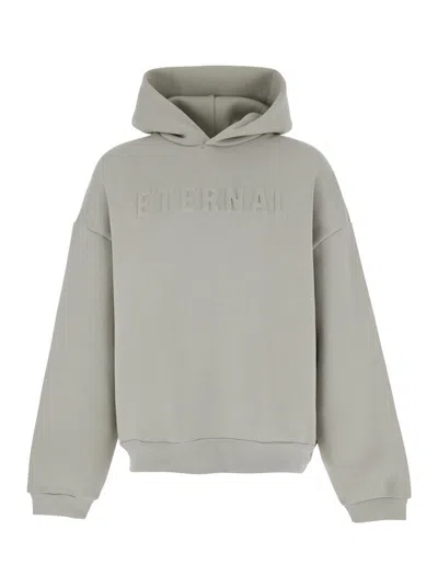 Fear Of God Eternal Grey Hoodie With Logo Patch On The Hood And Embroidery On The Front In Cotton Blend Man