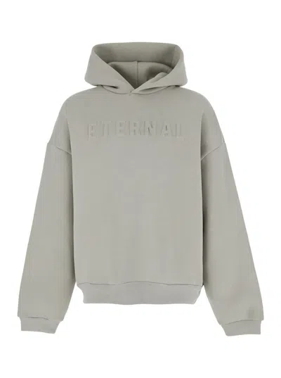 FEAR OF GOD 'ETERNAL' GREY HOODIE WITH LOGO PATCH ON THE HOOD AND EMBROIDERY ON THE FRONT IN COTTON BLEND MAN