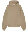 Fear Of God Hooded Cotton Blend Sweatshirt In Dusty Beige