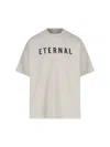 Fear Of God Grey T-shirt With Eternal Print On The Front And Logo Patch On The Back In Gray