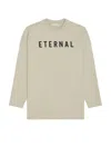 Fear Of God Grey T-shirt With Eternal Print On The Front And Logo Patch On The Back In Cotton Man