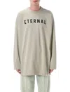 Fear Of God Grey T-shirt With Eternal Print On The Front And Logo Patch On The Back In Neutral