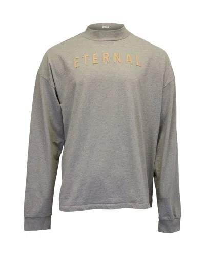 Fear Of God Eternal Print Long Sleeve High Neck T-shirt In Grey Cotton