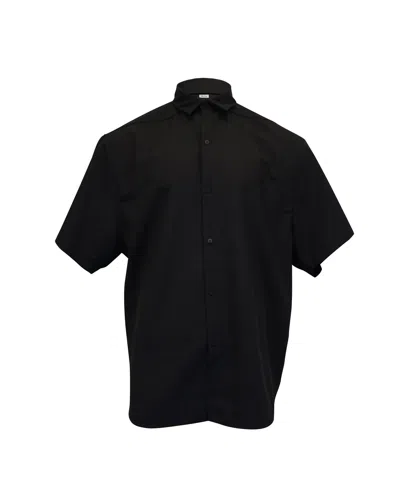 Fear Of God Eternal Short Sleeve Button Up Shirt In Black Cotton Wool