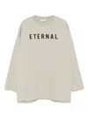 Fear Of God Eternal Oversized Logo-flocked Cotton-jersey T-shirt In 灰色
