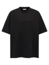 Fear Of God Eternal Black Crewneck T-shirt With Tonal Embroidery On The Front And Logo Patch On The Rear In Cott In Black