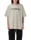 Fear Of God Eternal Grey Crewneck T-shirt With Embroidery On The Front And Logo Patch On The Rear In Cotton Man In Grey