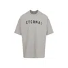 Fear Of God Grey T-shirt With Eternal Print On The Front And Logo Patch On The Back