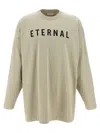 Fear Of God Grey T-shirt With Eternal Print On The Front And Logo Patch On The Back In Multi