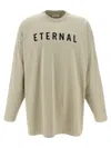 Fear Of God Men Grey T-shirt With Eternal Print On The Front And Logo Patch On The Back In Cotton Ma In Multi