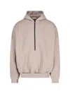 Fear Of God Mens Dropped-shoulders Two-slip-pockets Cotton And Cashmere Hoody Dusty Beige In Taupe