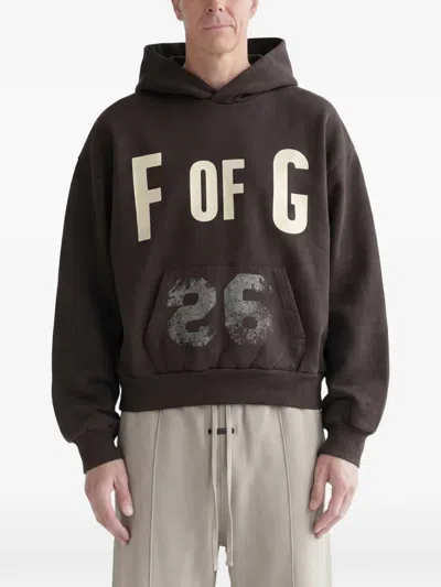 Fear Of God F Of G Classic Logo-print Raglan-sleeve Hoodie In Brown