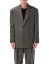 Fear Of God Chevron Wool Single-breasted Blazer In Gray