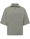 Fear Of God Polo  Grigia In Tessuto Leggero Con Zip In Gray