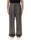 Fear Of God Heather Chevron Wool Drawstring Pants In Gray