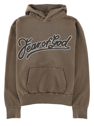 Fear Of God Felpa Con Logo In Brown