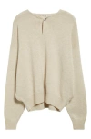 Fear Of God Fine Knit Merino Wool Henley In Heather Beige