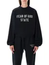Fear Of God Fleece Raglan Crewneck Sweatshirt In Black