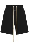 Fear Of God Straight-leg Pleated Wool And Cotton-blend Twill Drawstring Cargo Shorts In Black