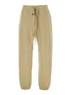 Fear Of God Fleeced Cotton Sweatpants With Nylon Detail In Beige