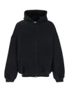Fear Of God Black Hoodie With Zip Closure And Eternal Writing On The Back In Black