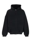 Fear Of God Black Hoodie With Zip Closure And Eternal Writing On The Back In Black