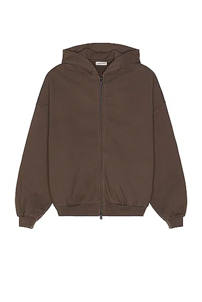 Fear Of God Full Zip Hoodie In Olive