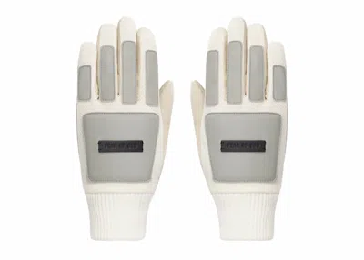Pre-owned Fear Of God Goalkeeper Gloves In Cream/sesame