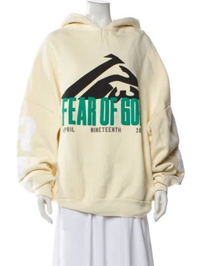 Pre-owned Fear Of God Graphic Print Crew Neck Hoodie In Neutral