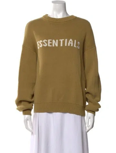 Pre-owned Fear Of God Graphic Print Crew Neck Sweater In Brown