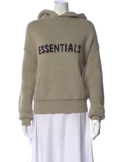Pre-owned Fear Of God Graphic Print Crew Neck Sweater In Green