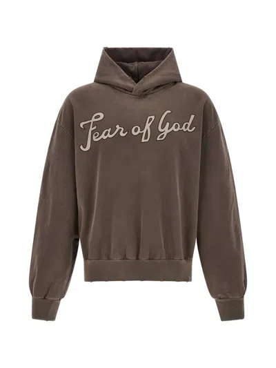Fear Of God 26 Raglan Hoodie Relaxed Fit Ribbed Cuffs In Brown