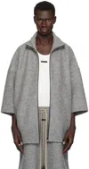 Fear Of God Gray Boiled Wool Short Sleeve Jacket In Paris Sky