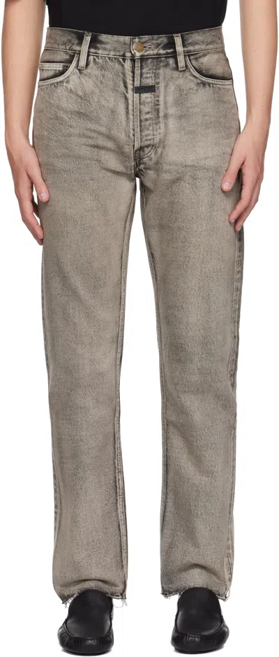 Fear Of God Gray Classic 5 Pocket Jeans In Grey