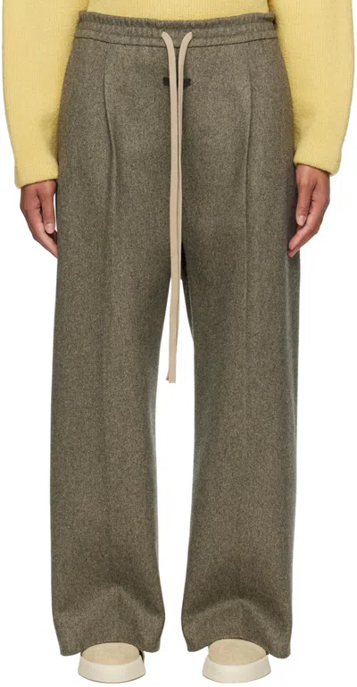 Fear Of God Grey Drawstring Lounge Trousers In 241 Melange Ash