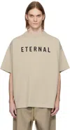 Fear Of God Grey T-shirt With Eternal Print On The Front And Logo Patch On The Back In Dove Grey