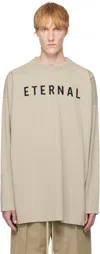 Fear Of God Grey T-shirt With Eternal Print On The Front And Logo Patch On The Back