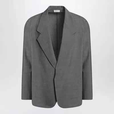 FEAR OF GOD FEAR OF GOD GRAY SINGLE-BREASTED JACKET IN COTTON AND WOOL