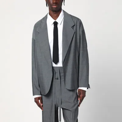 Fear Of God Gray Single-breasted Jacket In Cotton And Wool In Grey