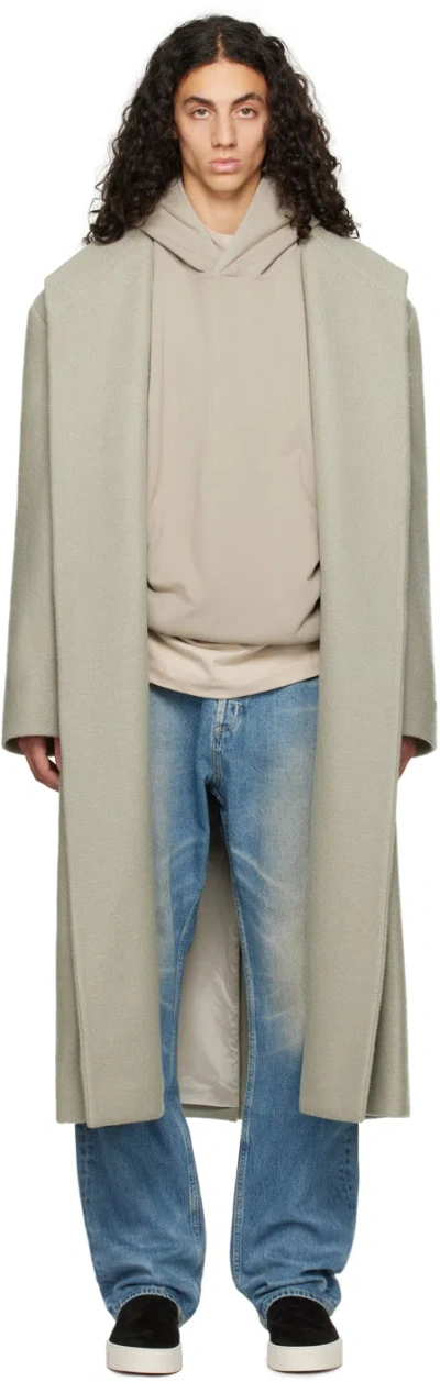 Fear Of God Gray Stand Collar Coat In Paris Sky