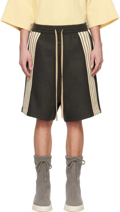 Fear Of God Boiled-wool Shorts In Forest